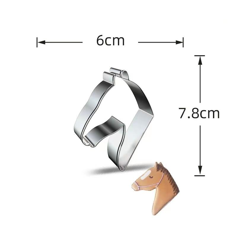 Horse Cowboy Cookie Cutter Mould Stainless Steel Pony Horseshoe Cowboy Shapes Biscuit Mold Fondant Pastry Decor Baking Tools