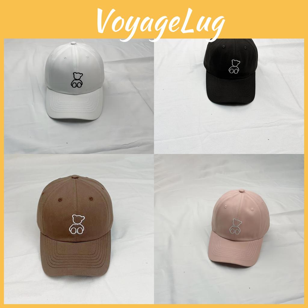 Bear Duck Embroidery Cap Encircle Female Curved Eaves Outdoor Breathable Shade