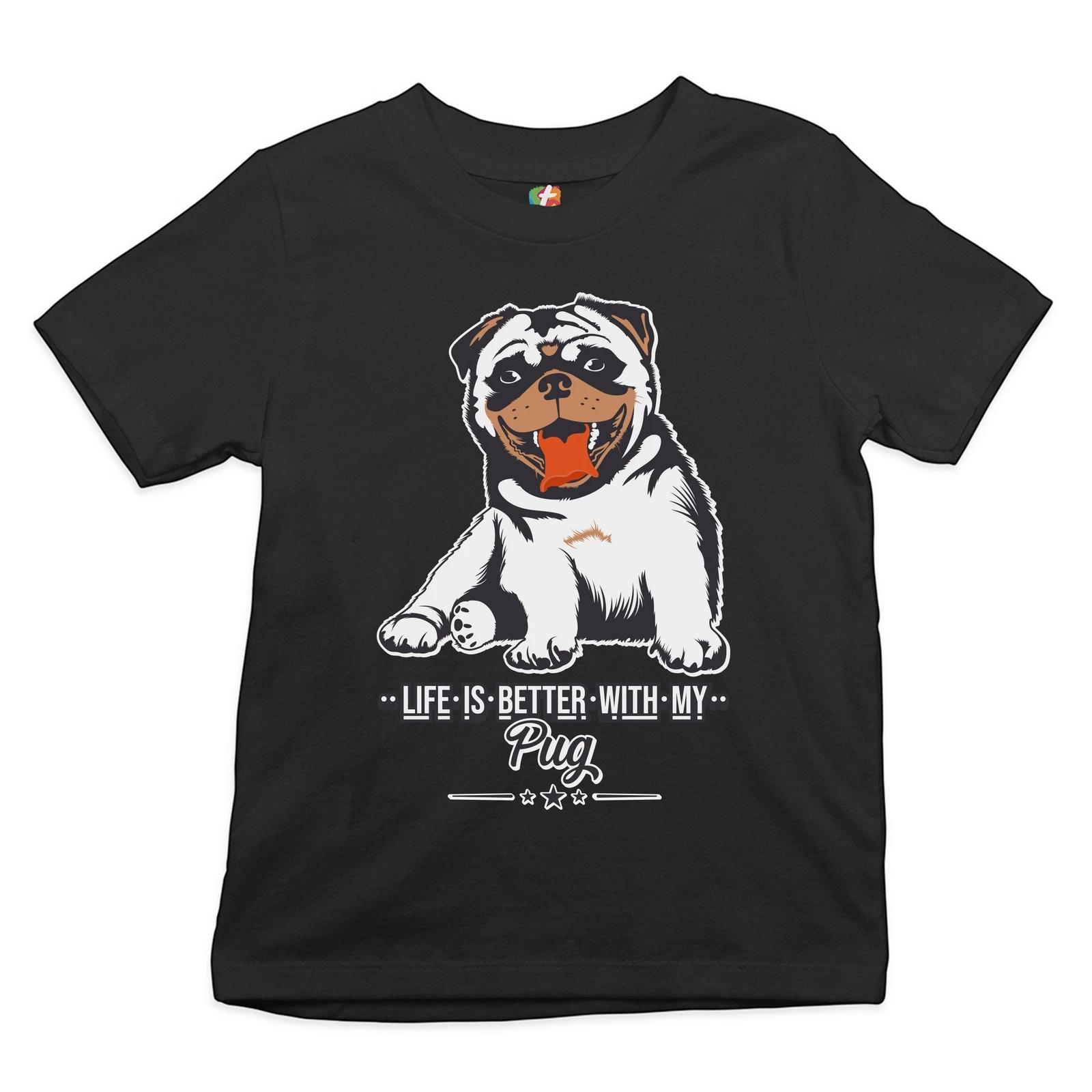 Life is Better With My Pug Youth kids boys T-Shirt Cute Pet Adorable Dog Breed Kids 130