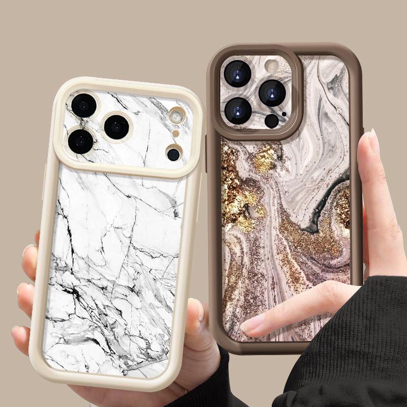 Marble Pattern Phone Case For iPhone 17 Pro Max Shockproof Bumper Soft Cover For iPhone 16 15 14 13 Pro Max 16E 17E