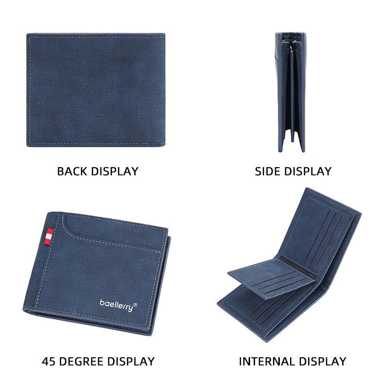 Baellerry Artificial Leather Men Fashion Wallets Vintage Design Card Holder for Man Male Business Purse Classic Short Wallet GZW