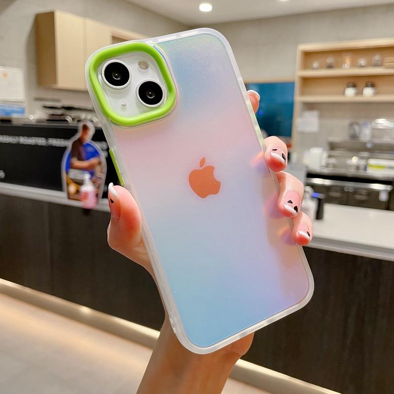 Laser Matt Geeignet für IPhone 15 Handyhülle Apple 13 Farbverlauf Anti-Fingerabdruck 14 mit Liebe Sturzsichere Schutzhülle