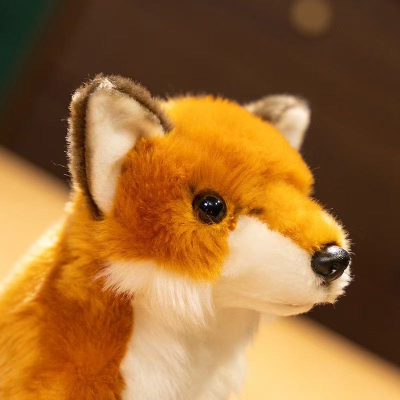 25cm Simulation New Sitting Fox Plush Toy Stuffed Plush Toy Figurine Cartoon Anime Cute Children's Birthday Gift Fun Doll