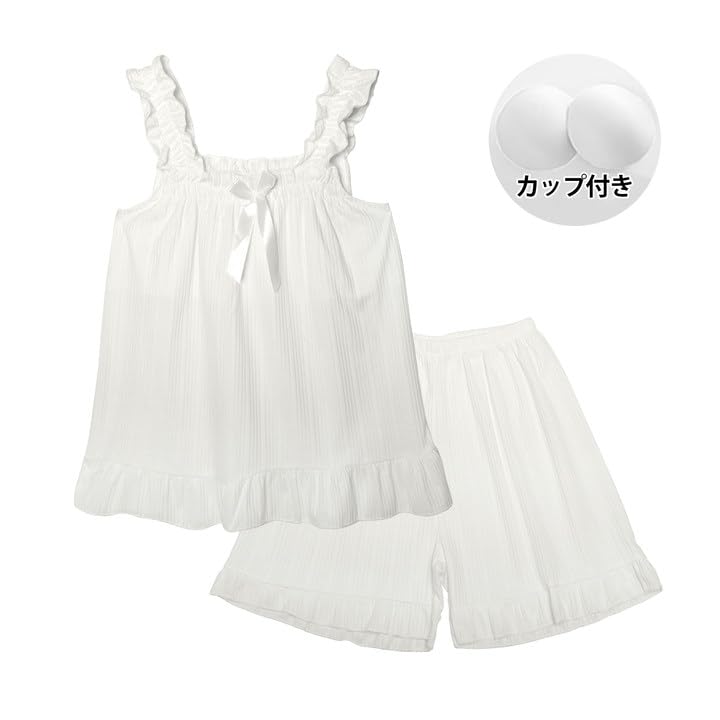 HACAI Camisole mit Oberteil und Hose Niedlicher Damenpyjama, Loungewear, Cups, Nachtwäsche, Loungewear, Schlafbekleidung, Set, Feuchtigkeitstransportierend, Atmungsaktiv,