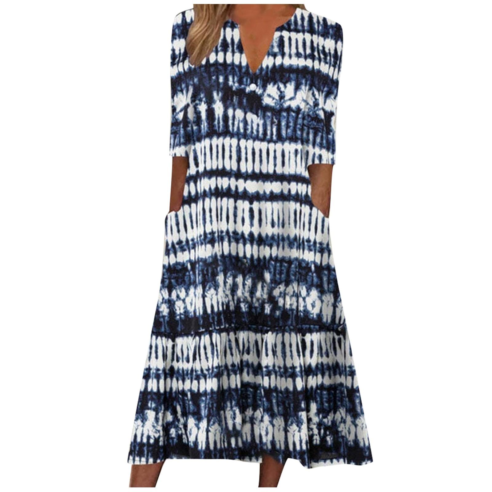 Модное женское свободное платье миди на пуговицах с принтом XL розовый — фото 3