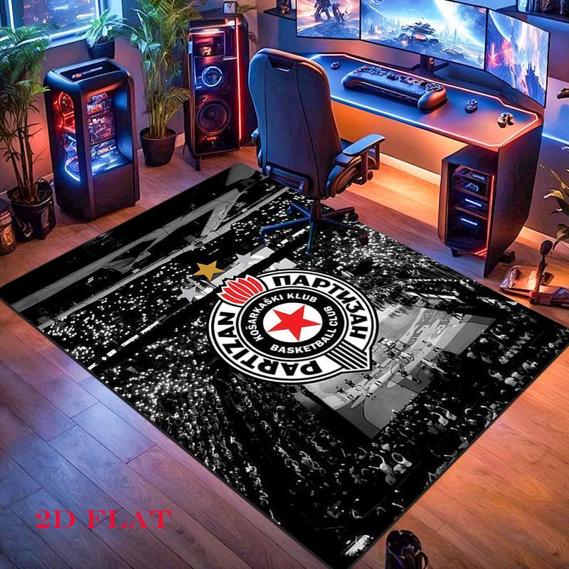 Tapis logo Partizan pour Salon Chambre Maison Décoration Canapé, Tapis de Sol Antidérapant pour Jeux d'Enfants
