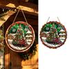 Decorative Lanyard Pendants 2D Flat Acrylic Christmas Tree Pendant with Lanyard, Lightweight Colorful Winter Snowscape Hanging Ornament for