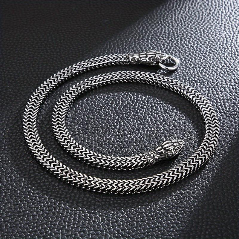 Fashionable retro vintage personalized domineering snake stainless steel men s necklace