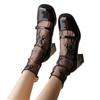 Transparent Mesh Flower Lace Socks Chic Floral Tulle Thin Pile Up Socks Breathable   Female