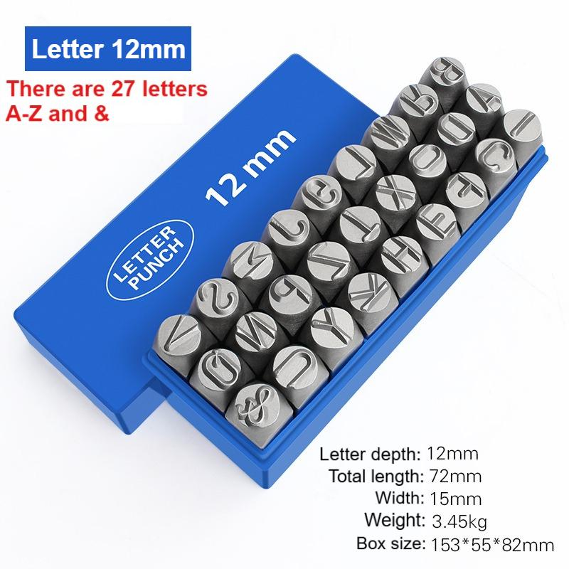 3-12mm Sayı ve Harf Alaşımlı Çelik Damga Saklama Kutulu Zımba Seti Sertleştirilmiş Metal Deri El Sanatları Kabartma El Yapımı Oyma Aleti