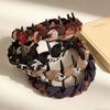 2026 Retro French Color Block Fabric Headband with Twisted Rope Braid and Anti-slip Teeth