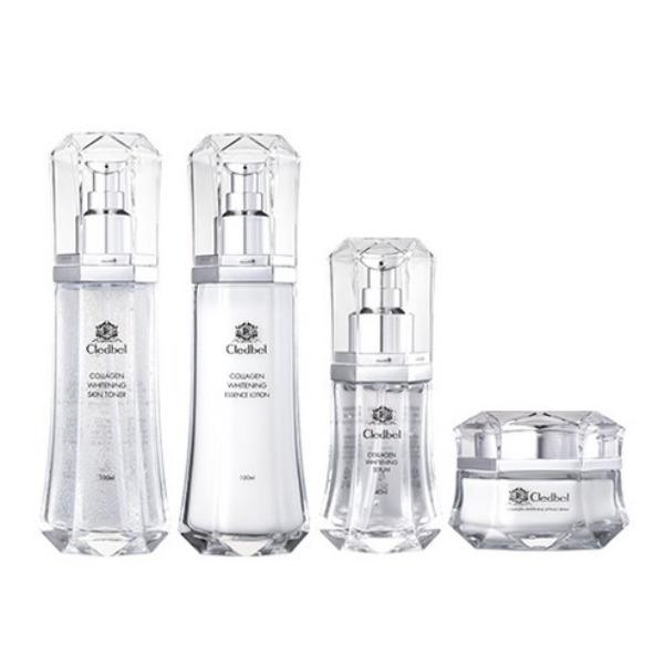 

CLEDBEL Collagen Whitening Skin Toner + Essence Lotion + Serum + Cream Full Set 100ml+100ml+40ml+55ml