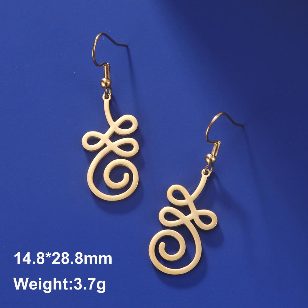 Dawapara Lotus Unalome Earrings Spiritual Shiva Yoga Symbol OM Aum Butterfly Pendant Stainless Steel Jewelry