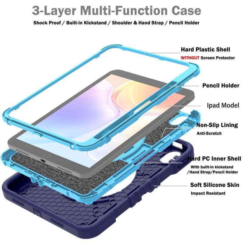 Funda Universal para iPad 10ª Generación 10.9 Pulgadas Pro 11 Air 4/5 Mini 6 Con Soporte Giratorio Correa de Silicona a Prueba de Golpes Incluida