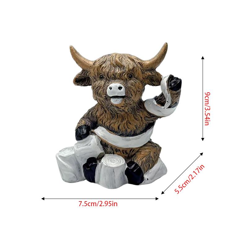 Creative Heights Cow Resin Sculpture - Bathroom Decorative Item, Tableware, Artwork, Festival Gift