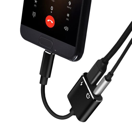 2 in 1 3.5mm Headphone Jack Type C Charge AUX Audio Adapter Converter Cable