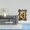 Crystal Ball Sculpture Metal Figurine Desk Indoor Ornament Statue Stand with Ornate Vintage Resin