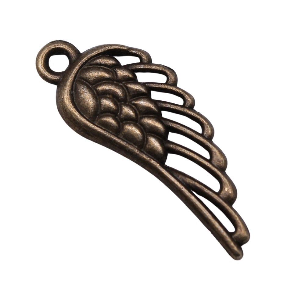 Feather Wing Charms Antique Alloy Pendants For Bohemian Jewelry Making