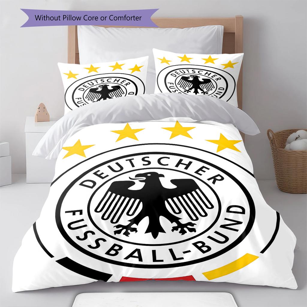 Biancheria da letto con motivo della Nazionale di Calcio Tedesca, Set Copripiumino Federa Regalo di Compleanno per la Casa (1 * copripiumino + 2 * federa, senza nucleo)