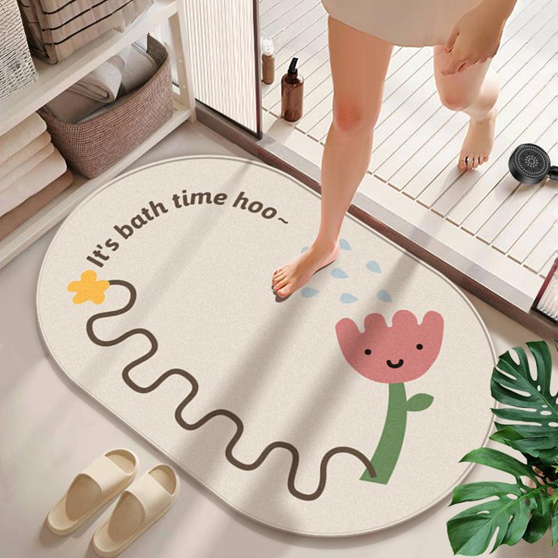 Water-absorbing and Non-slip Bathroom Floor Mat, Diatom Mud Floor Mat At the Door of the Bathroom, Kitchen Entry