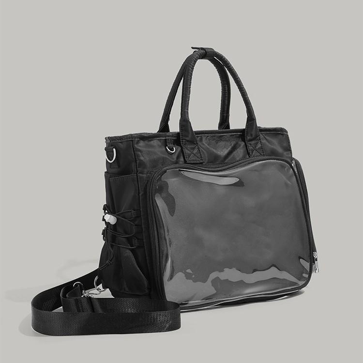 Large Capacity Transparent Commuter Handbag 2024 New Fashionable Versatile Single Shoulder Crossbody Bag Double Shoulder Backpack