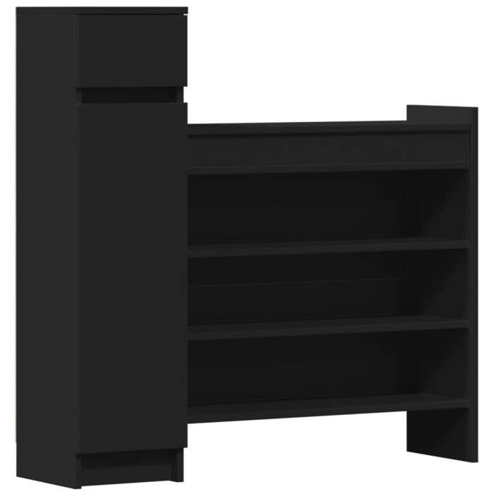 VidaXL Shoe Cabinet Black 100.5x28x100 Cm Engineered Wood, Shoe Storage Cabinet, Rack At 840423
