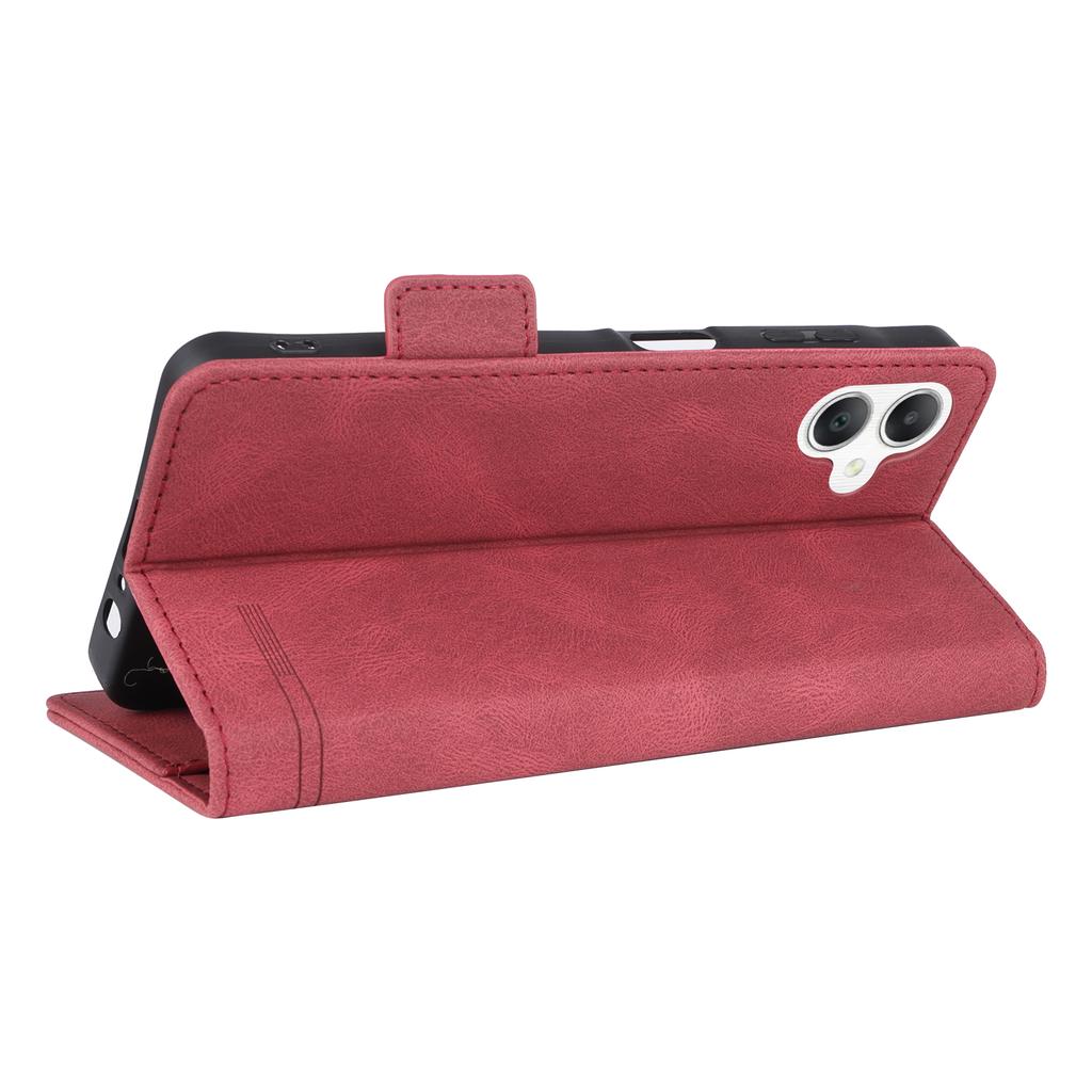 For Samsung Galaxy A06 5G Case Leather Wallet Flip Phone Cover with Hardware Decor