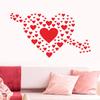 Reusable Red Heart Window & Wall Stickers-Glossy PVC Removable Decals,Multi-Surface-Valentine's Day, Wedding, Party Decorations
