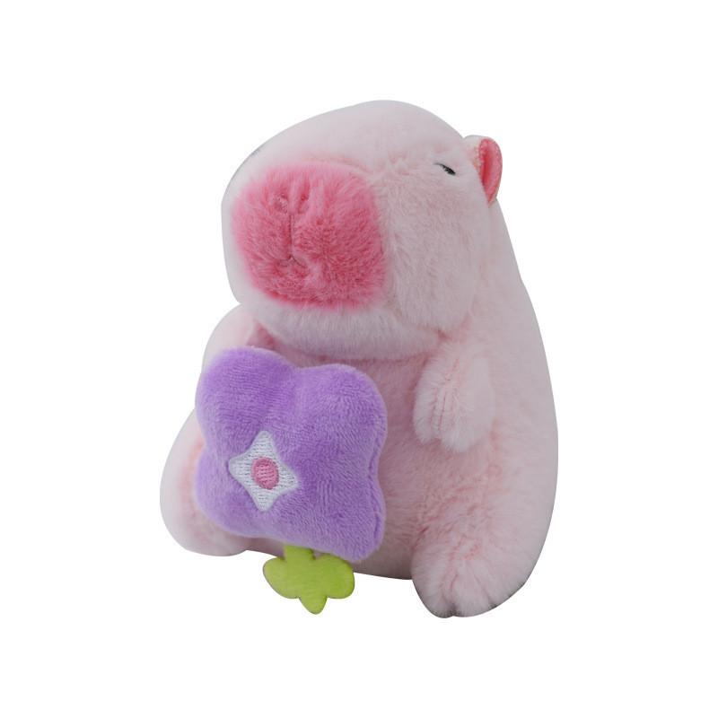 Cute Novelty Capybara Keychain Soft Pp Cotton Stuffed Animal Plush Doll