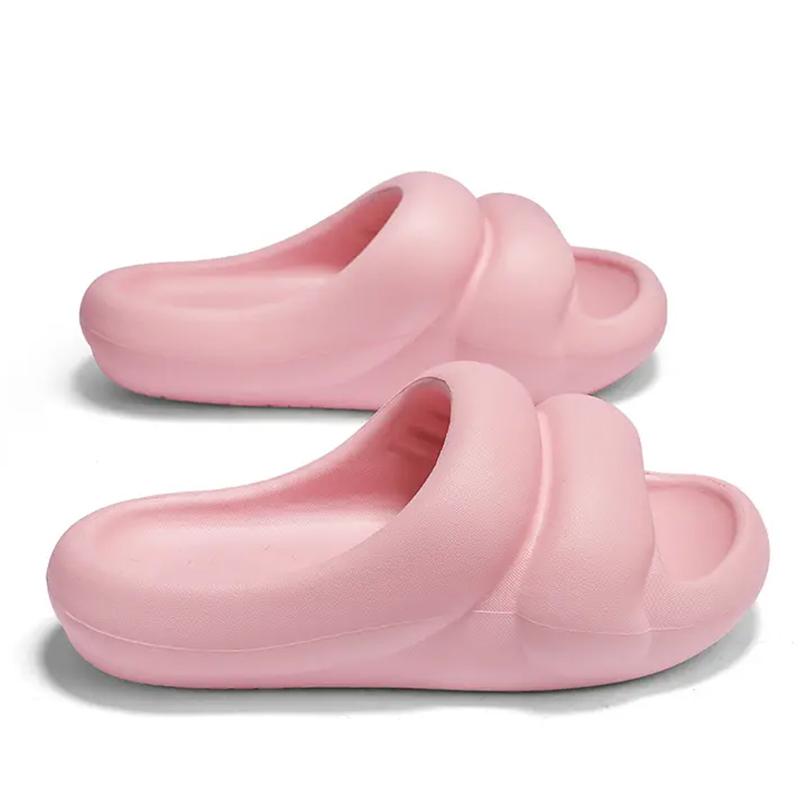 

Летние тапочки из ЭВА для мужчин, модные толстые нескользящие сандалии для пар, пляжные шлепанцы с рисунком медведя, мягкие качественные тапочки из ЭВА 44-45 розовый