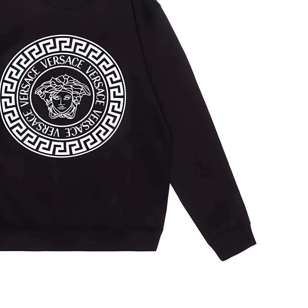 Versace Felpa con stampa testa di Medusa girocollo manica lunga da uomo SS24 Nera 1011852-1A12064-2B020