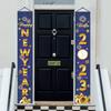 1 Pair Happy Year Porch Sign Hanging Banners Decorations Photo Props Ornament Party for