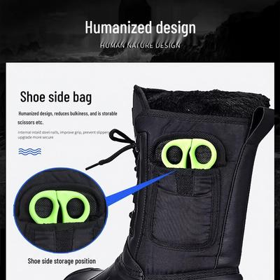 Men's Plus Size Waterproof Non-Slip Warm Snow Boots with Velvet and Thick Cotton for Cold Weather Comfort