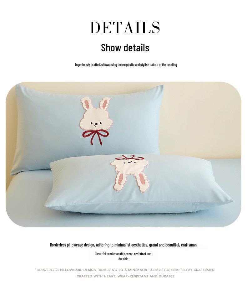 2026 Luxury Pure Cotton Embroidery Bedding Set - Four-Piece Brushed Cotton Duvet Cover & Sheets.