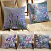 Natural Beautiful Flowers Iris Cushion Cover Pillowcase Antidustmite Living Room Sofa Decor Cushion Room