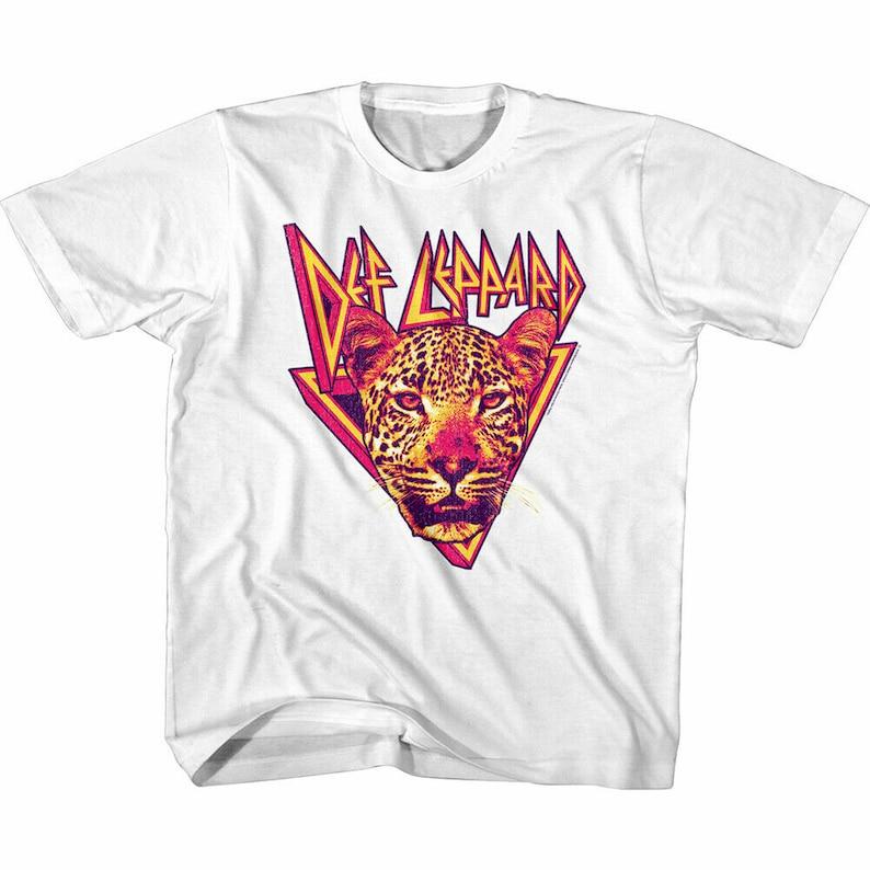 Def Leppard Leopard White Kids T-Shirt Youth Toddler 130