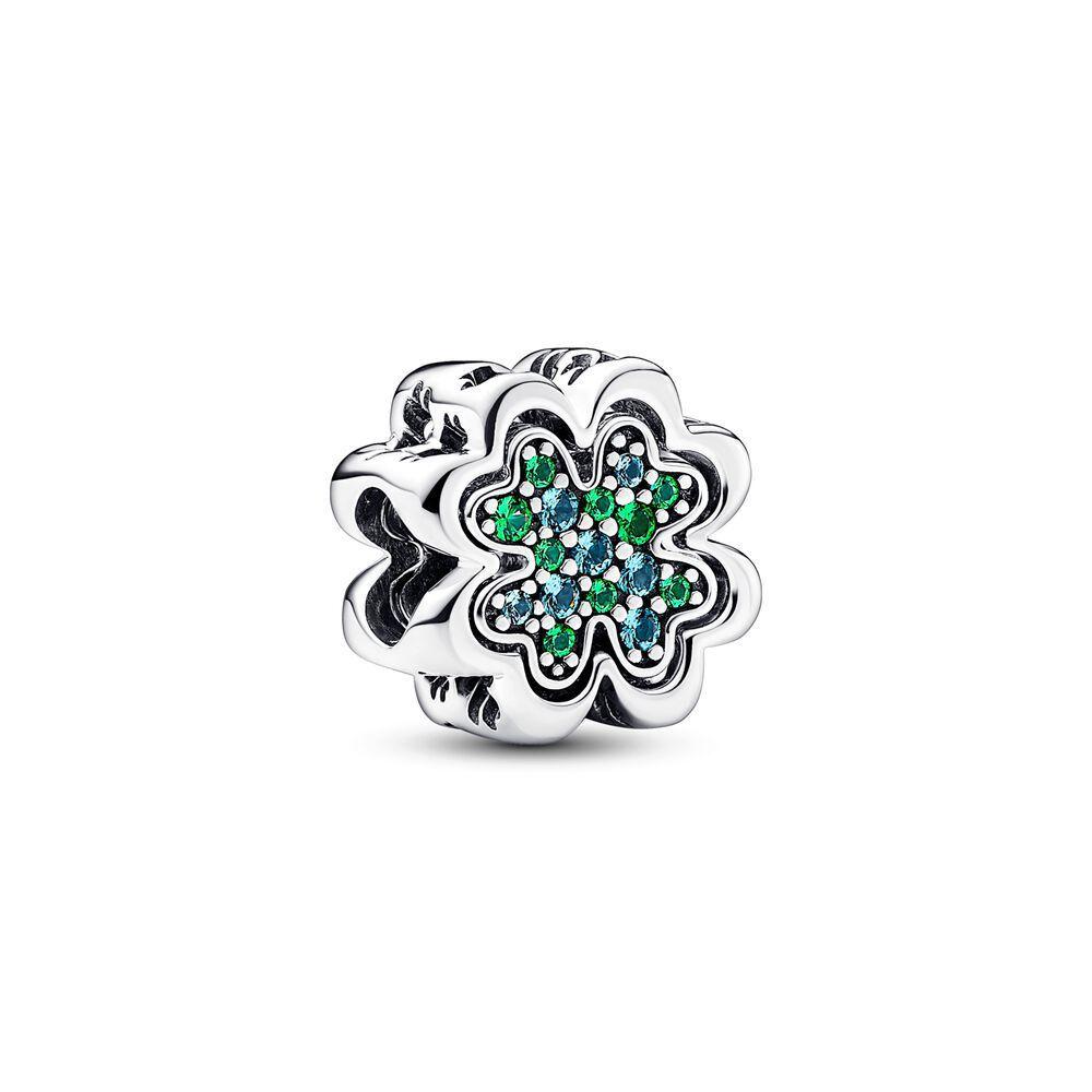 Luckly Four Leaf Shamrock Dangle Charm Copper Family Tree Flower Bead Pendant Compatible With Authentic Bracelets Necklaces Jewellery