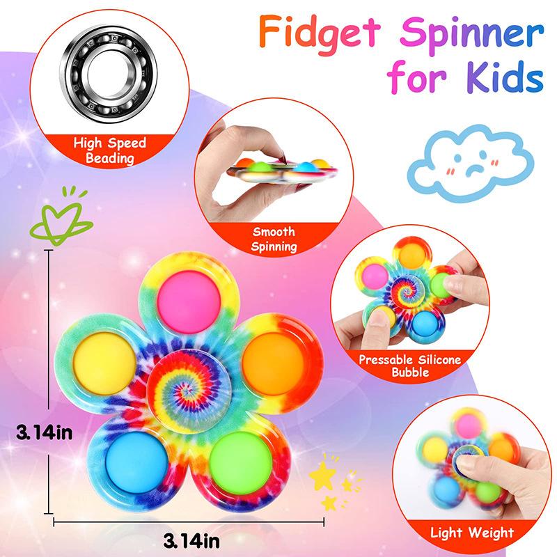 Fidget Spinner Children's Camouflage Five Finger Bubble Silicone Rotating Fingertip Gyroscope Adult Release Stress Relieving Toy