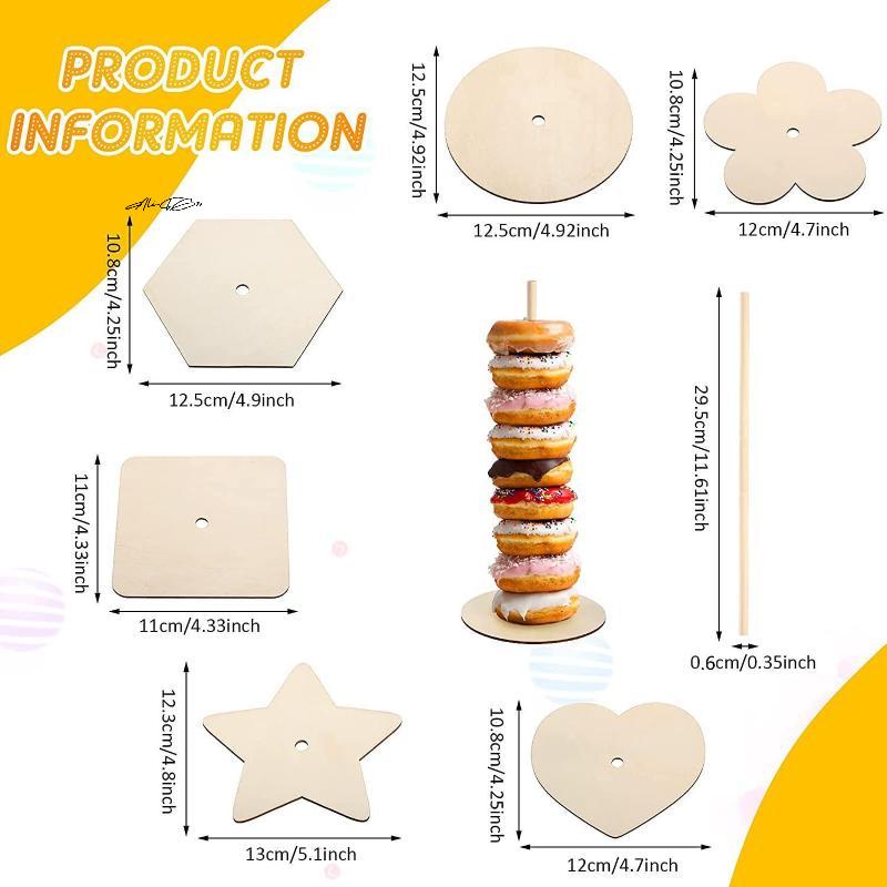 Holz Donut Ständer Display Rack für Desserts Dim Sum Brot Verkauf Geburtstag Hochzeit Party Tischdekoration
