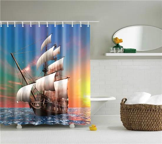 

Decorative Oil Painting Printed Fabric Waterproof Polyester Shower Curtains For Bathroom With Hooks 180X180Cm W60H190(CM)-1 Pcs