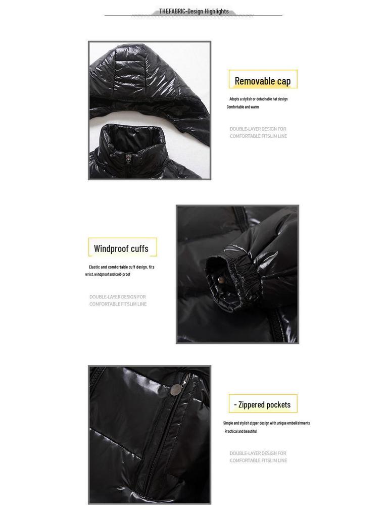 2024 Trendy Off-Season Shiny Down Jacket - Unisex, Thickened Short Design