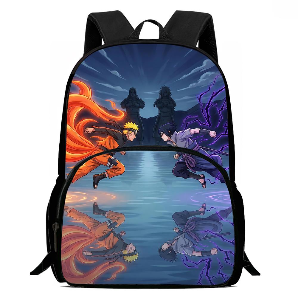 NARUTO Cartoon Anime Kids Backpack,With Adjustable Shoulder Strap & Front Pocket,Lightweight & Durable,for Boys & Girls Age 5-10
