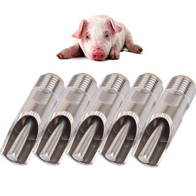 5 Piezas Bebedero Automático de Pezón de Agua para Cerdos Espesar Acero Inoxidable Instrumento de Bebida para Animales Bebedero Alimentador Equipo de Granja