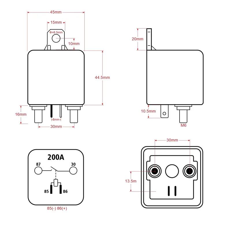 120A 200A 250A 12/24V Battery Switch Disconnect Cut Off Isolator Switch Relay Remote Control Battery with Remote Control Switch