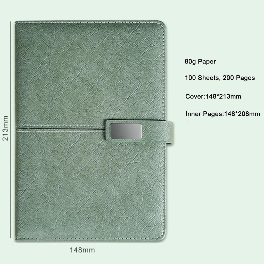 (Logo Engraving Possible) A5 Thick Leather Business Notebook, Work Notebook, Meeting Record Book, Student Subject Notes, Diary, Travel Log