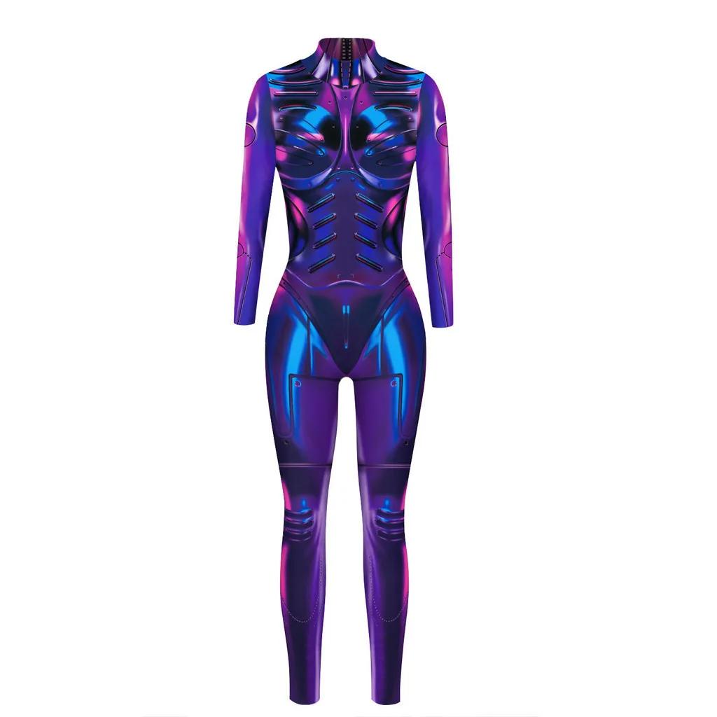 3D Digital Printing Stage Performance Costumes Adults Halloween Events Carnival Theme Party Cosplay Outfit Pretend Game Jumpsuit