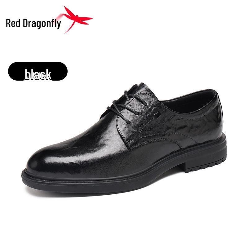 Red Dragonfly Men s Premium Leather Oxford Derby Shoes - British Style Formal Dress Footwear 38