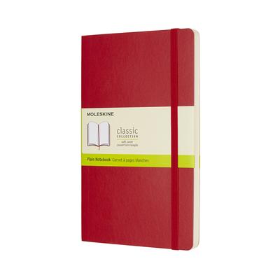 Moleskine Notebook Classic Notebook Soft Cover Plain Large Size Wide X 21cm Scarlet Red QP618F2 (13cm Long)