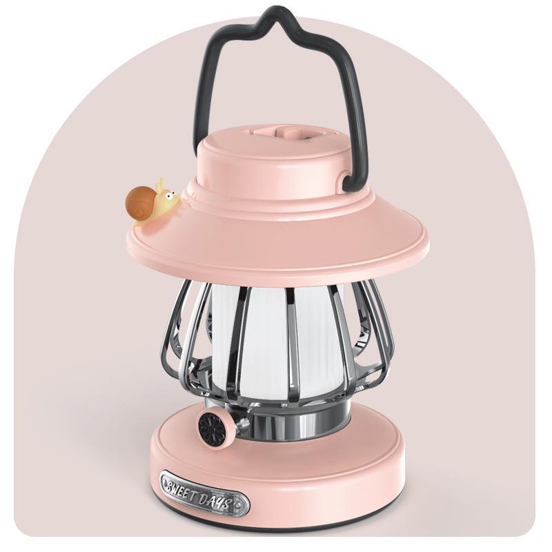 Portable Rechargeable Retro Camping Lantern - Handheld Tent Light & Creative Outdoor Atmosphere Lamp.