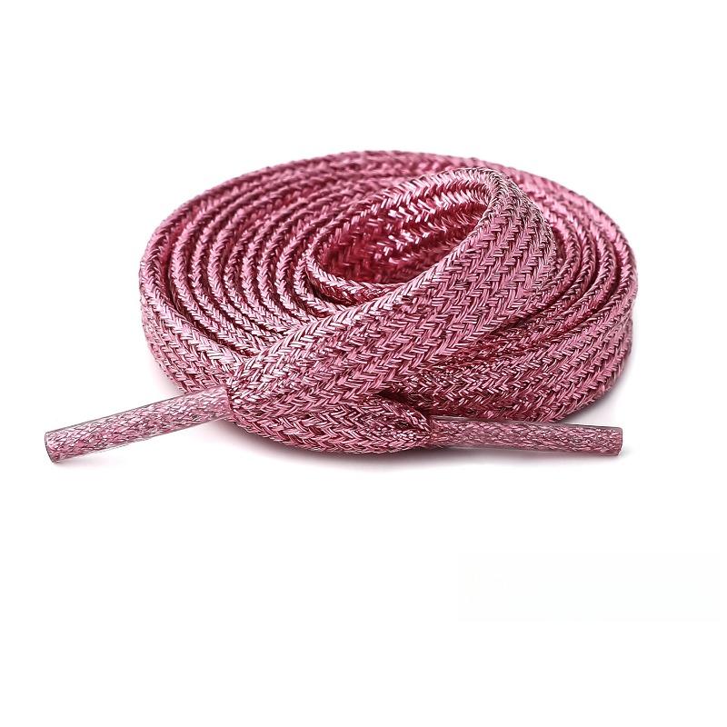 'Gold and Silver Silk' Pearlescent Radiant Polyester Flat Lace Suitable for Board Shoes, Canvas Shoes, Sports Shoes, Pants Rope